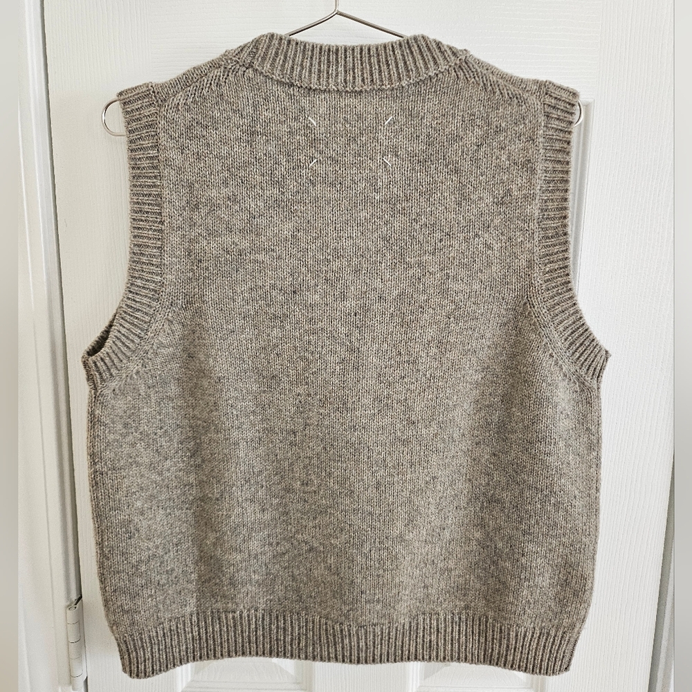 Maison Margiela Beige Shetland Wool Vest Retail $820 - Picture 2 of 5